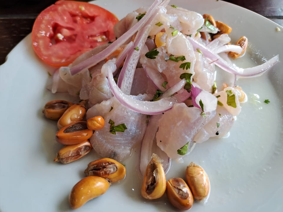 Lecker! Ceviche ist definitiv eines meiner Lieblingsessen hier in Südamerika.